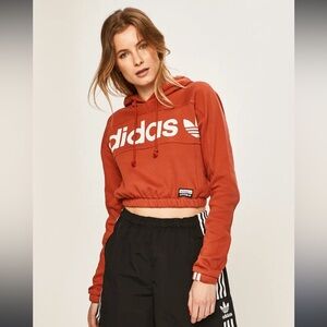 adidas cropped hoodie orange